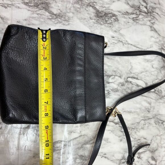 Michael Kors Crossbody Bag black leather gold logo Classic purse - Picture 7 of 7